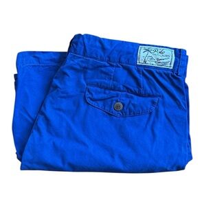 Vintage 90’s Ralph Lauren Swim Trunks Shorts Royal Blue Drawcord Cotton Blend 34